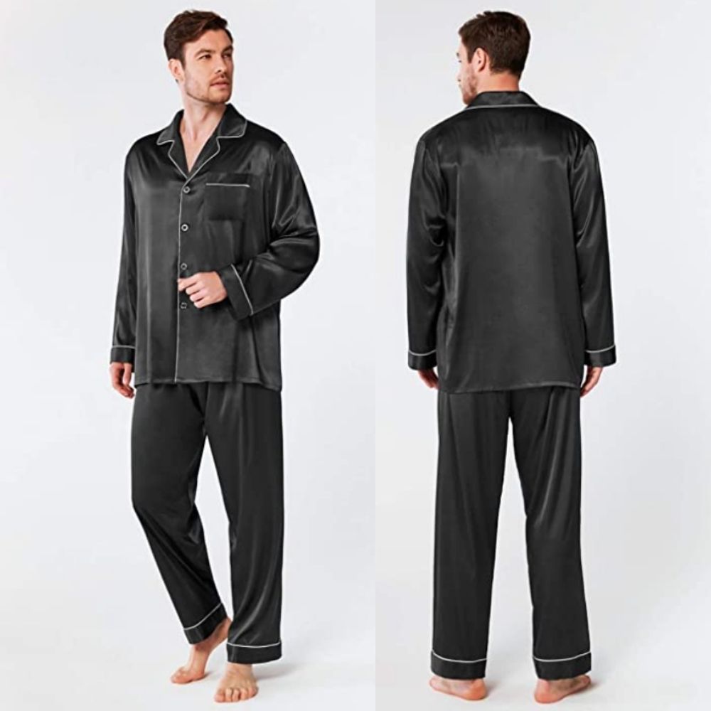 Silk Satin Pajamas For Men: image 3
