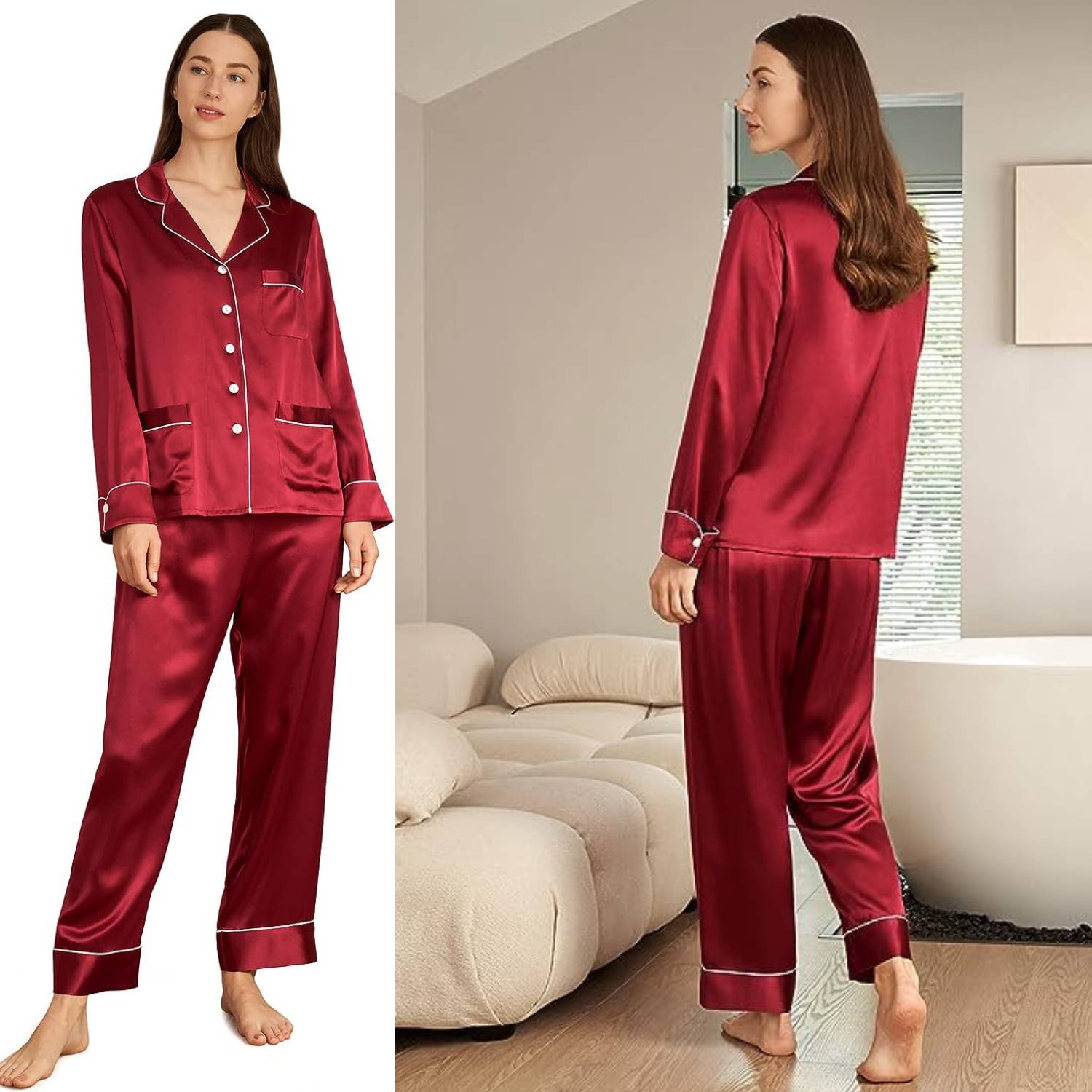 Mulberry Silk Long Pajama Set: image 4