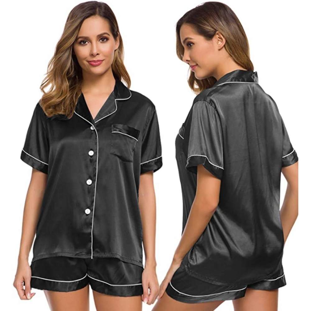 Womens Silk Satin Pajamas: image 1