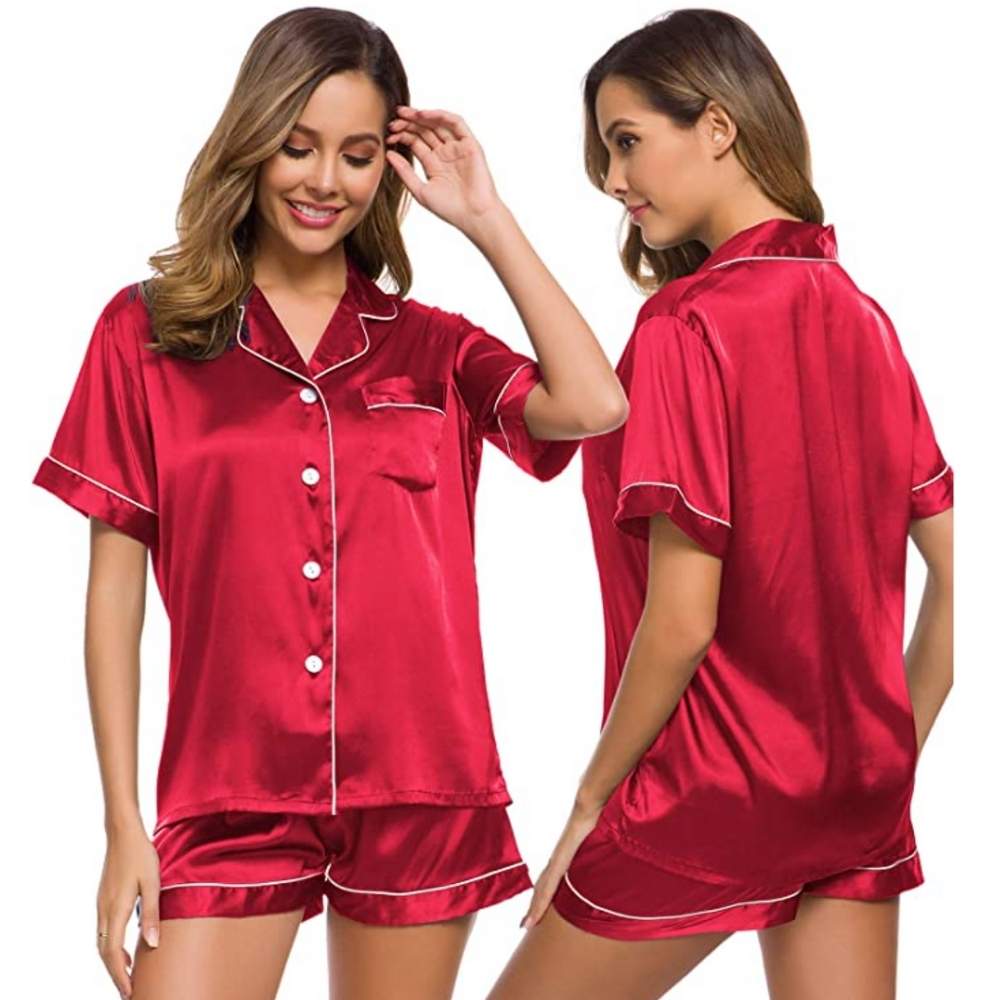Womens Silk Satin Pajamas: image 5